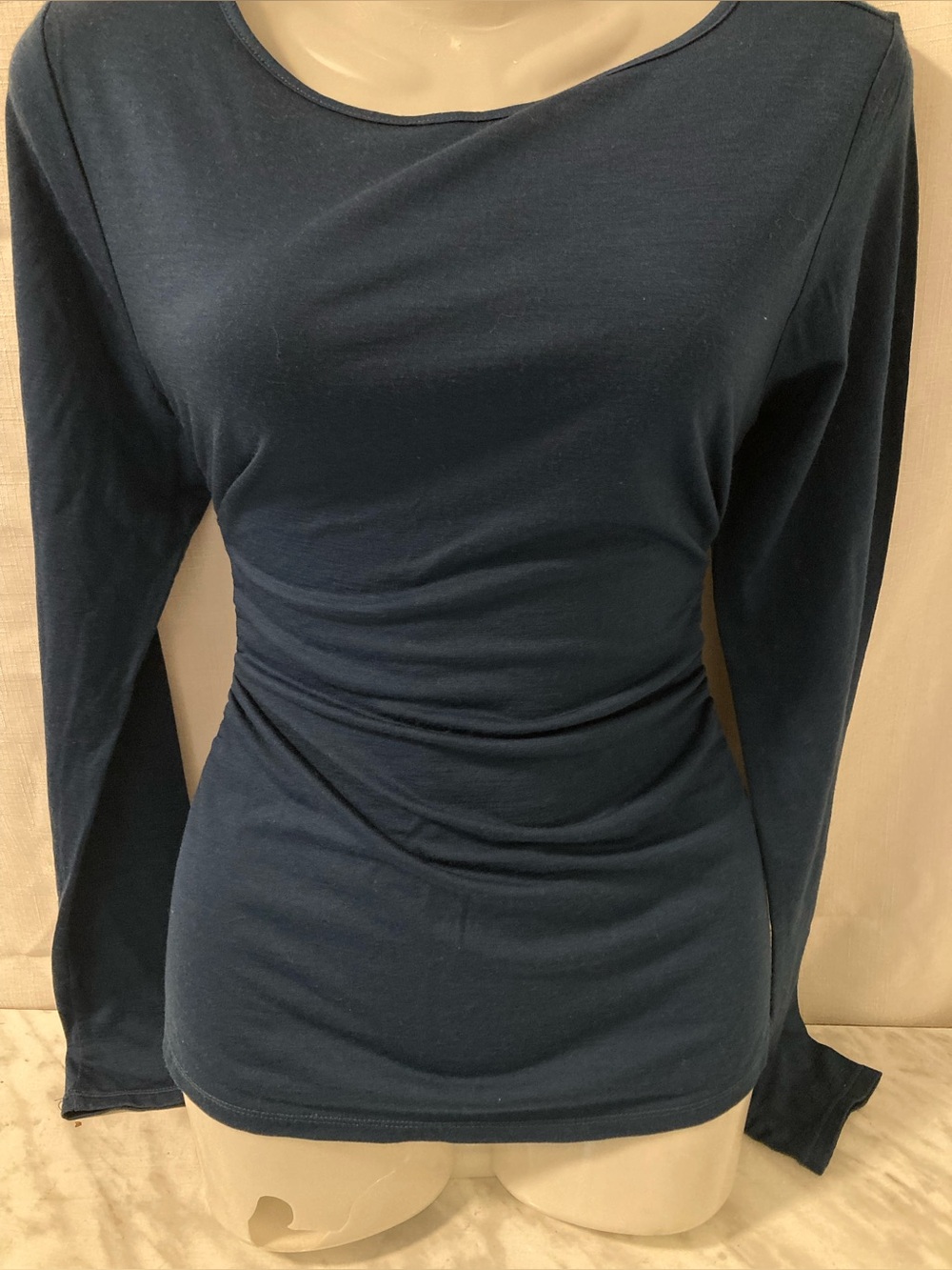 Cloudveil Dark Green Ruched Long Sleeve Top Women’s Small